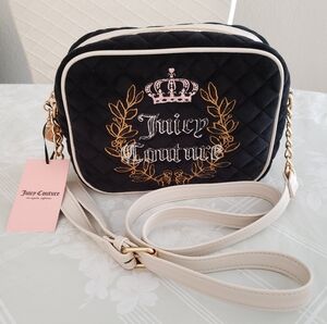 Juicy Couture Royal Couture Crossbody Liquorice Crystal Black‎ Bag NWT